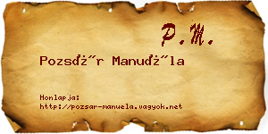 Pozsár Manuéla névjegykártya